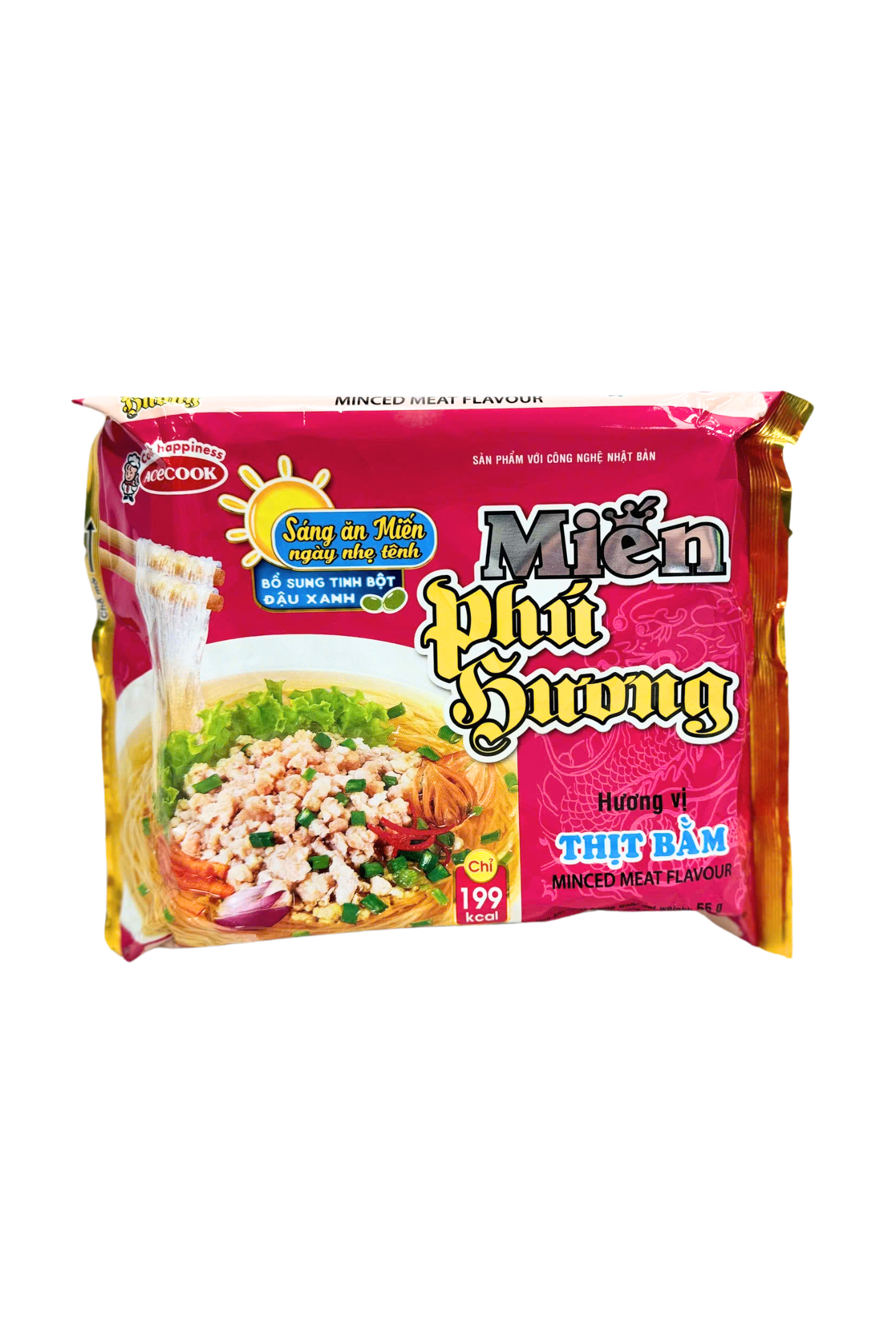 Acecook Phu Huong Glass Noodles with Minced Meat (Mien Thit Bam) 55g