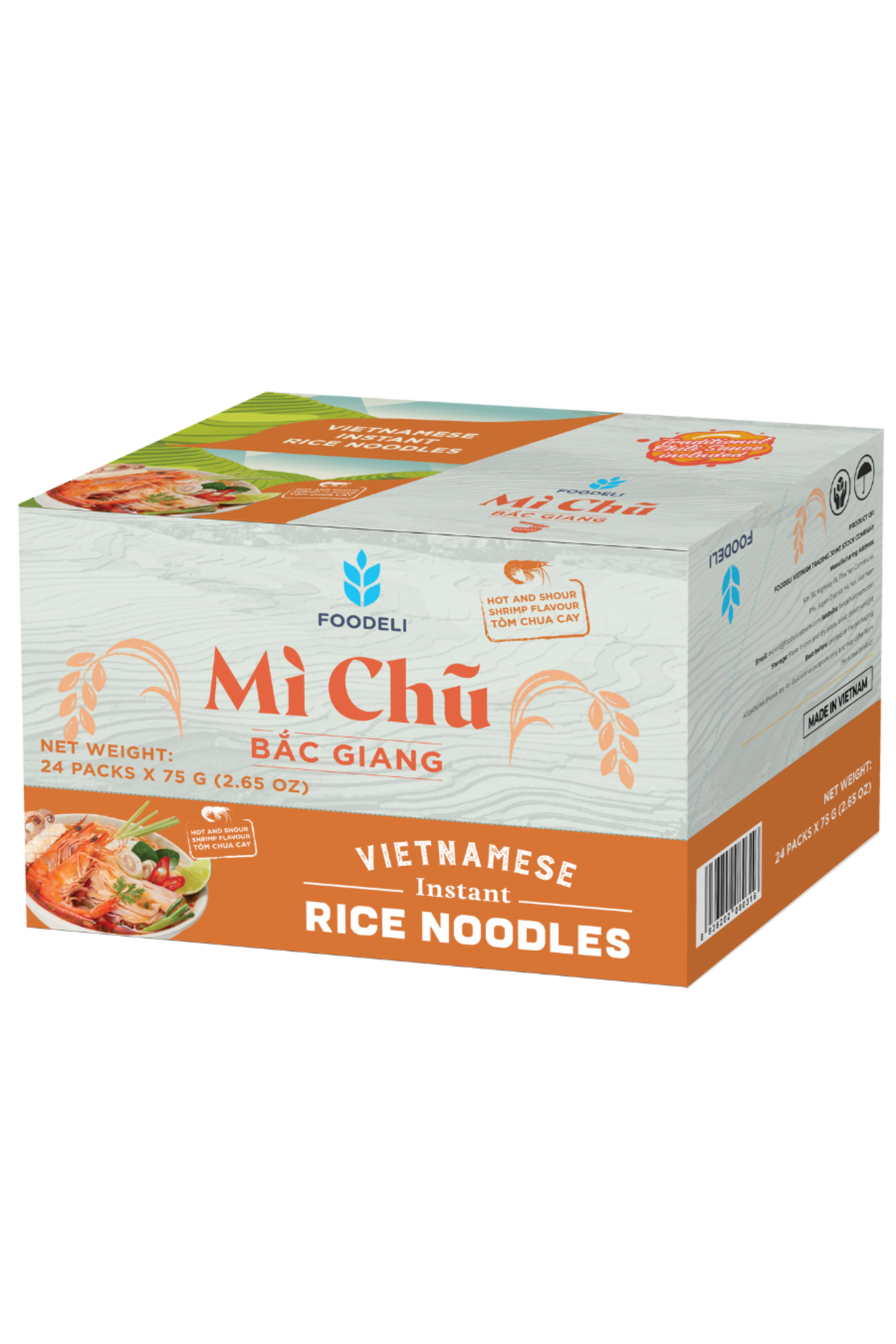 Mi Chu Hot & Sour Shrimp Flavour (Tom Chua Cay) 75g *24bags/CTN
