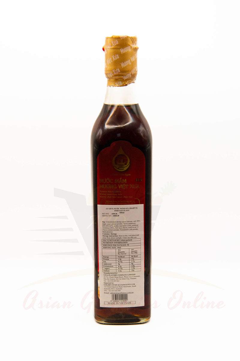 Huong Viet Xua Fish Sauce 41°N 500ml