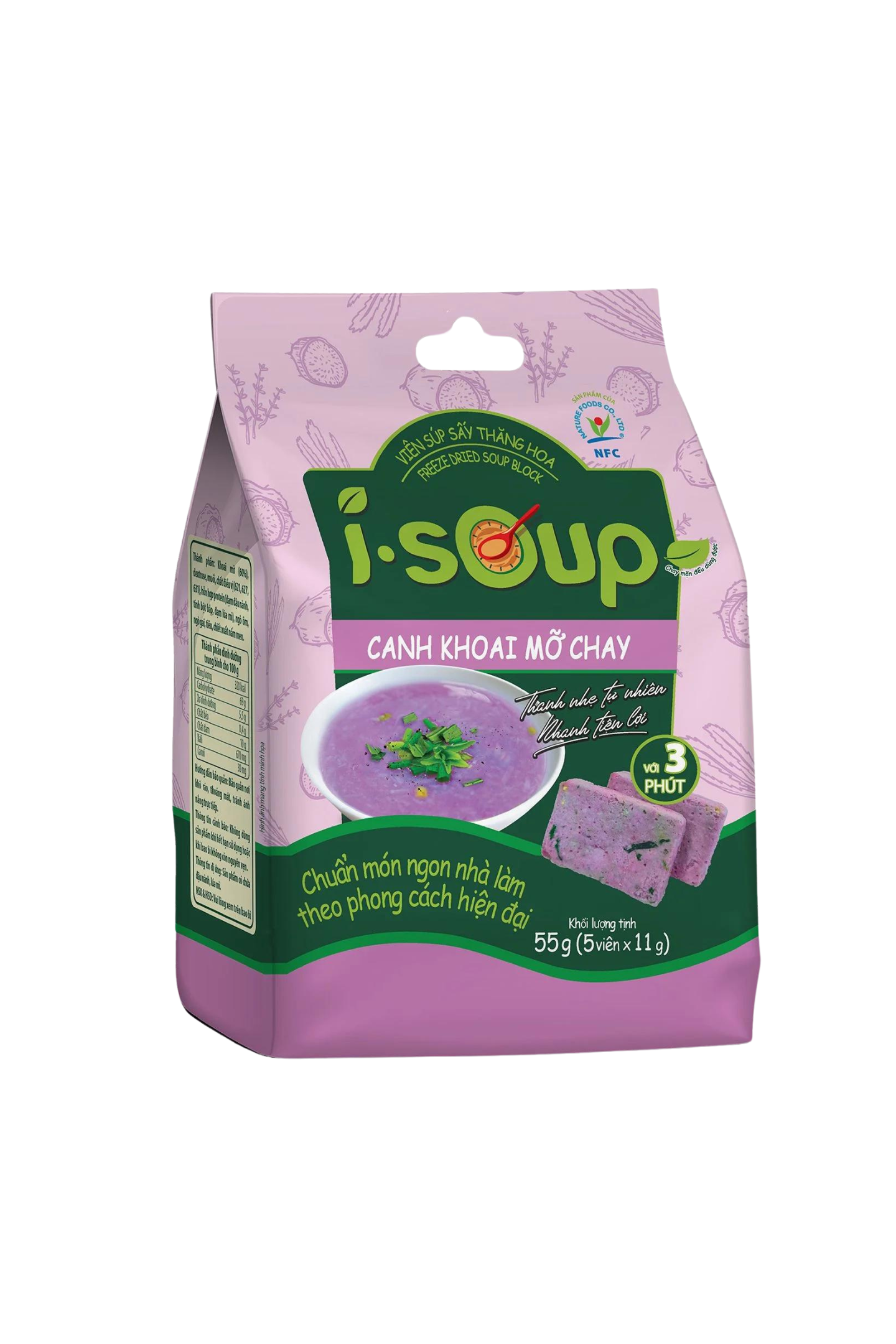 Isoup Vegetarian Creamy Purple Yam Soup (Canh Khoai Mo Chay) 55g  *Buy 2 for $14*