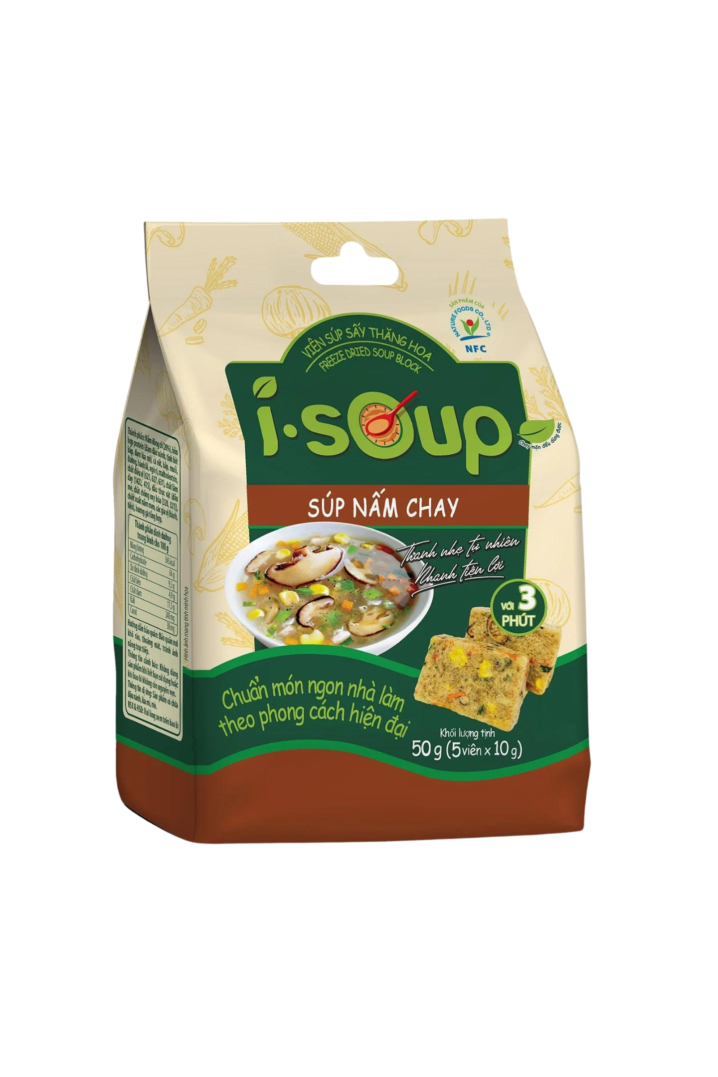 Isoup Vegetarian mushroom soup (Soup Nam Chay) 50g  *Buy 2 for $14*