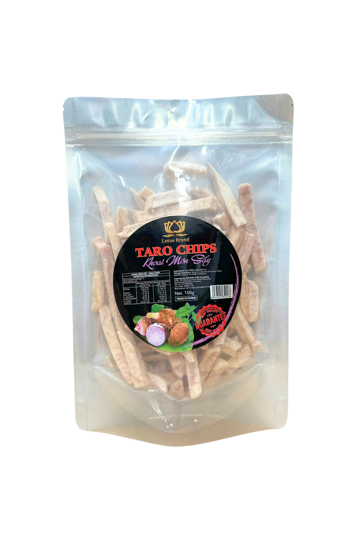 Lotus Brand Dried Taro (Khoai Mon Say) 150g