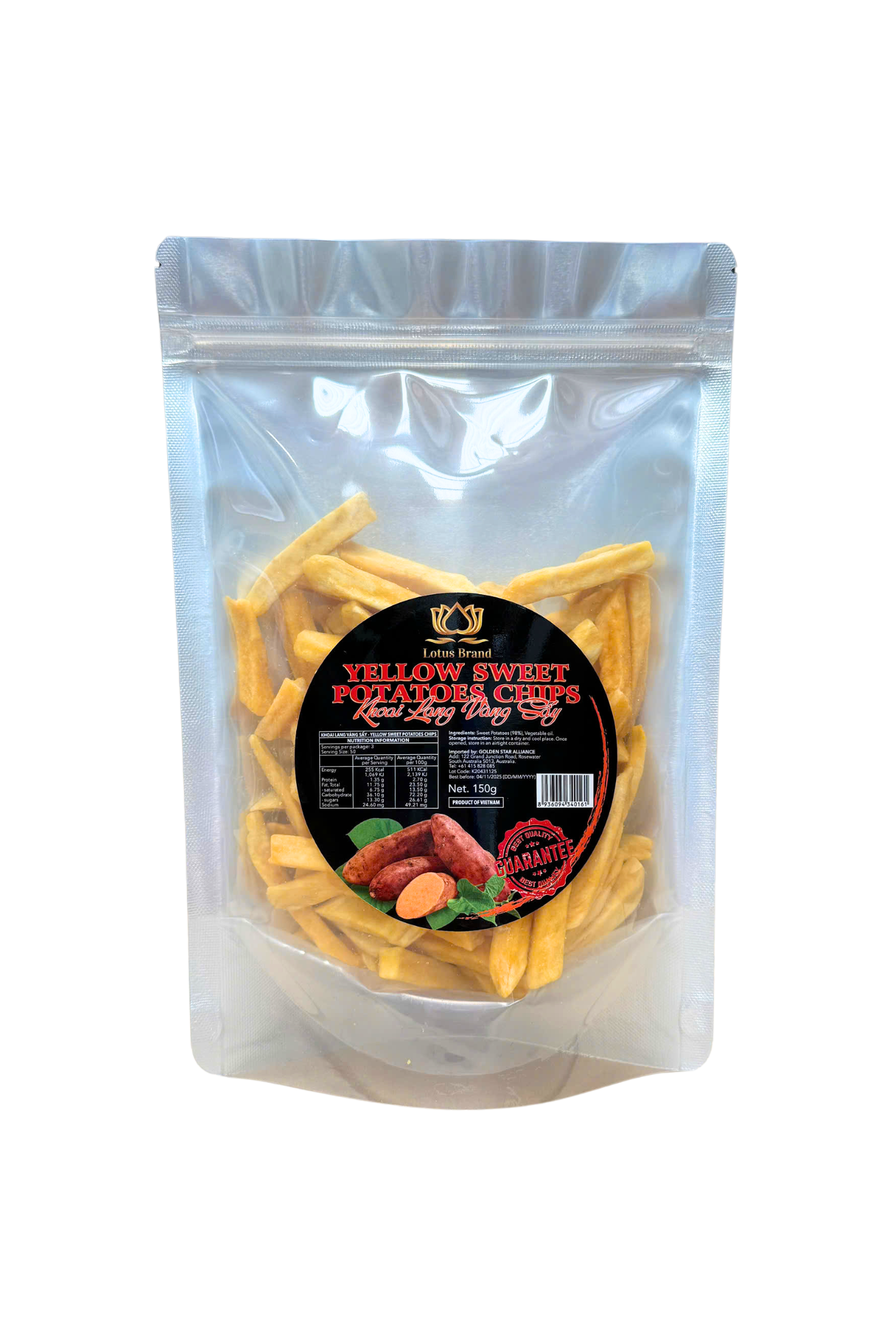 Lotus Brand Dried Yellow Sweet Potatoes (Khoai Lang Vang Say) 150g