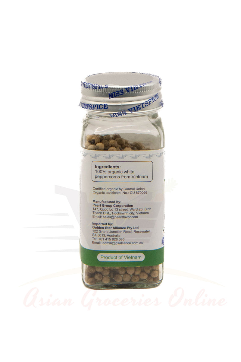 Miss VietSpice Organic White Peppercorns 60g