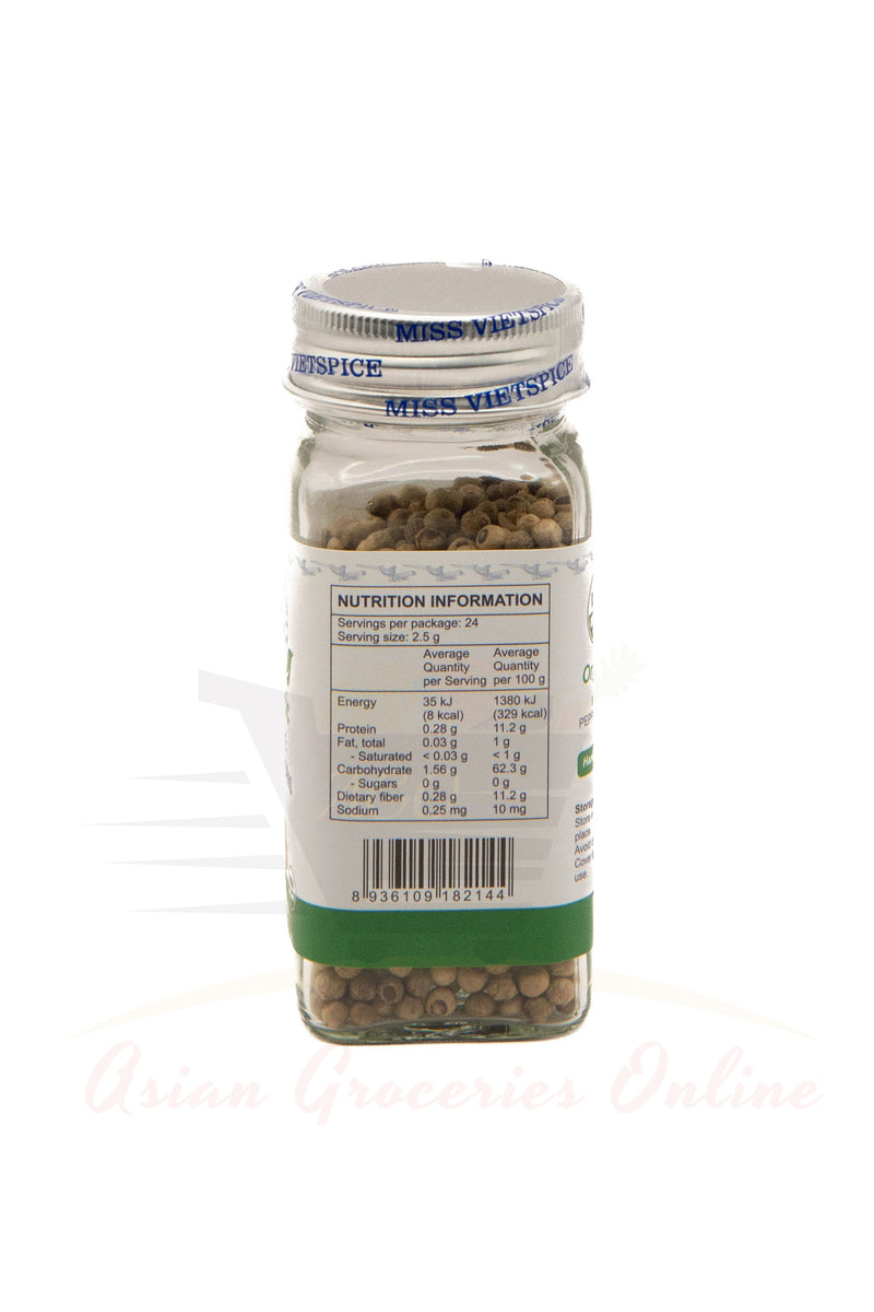 Miss VietSpice Organic White Peppercorns 60g