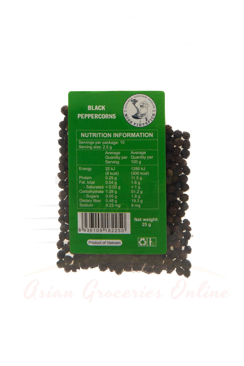 Miss VietSpice Black Peppercorns 25g