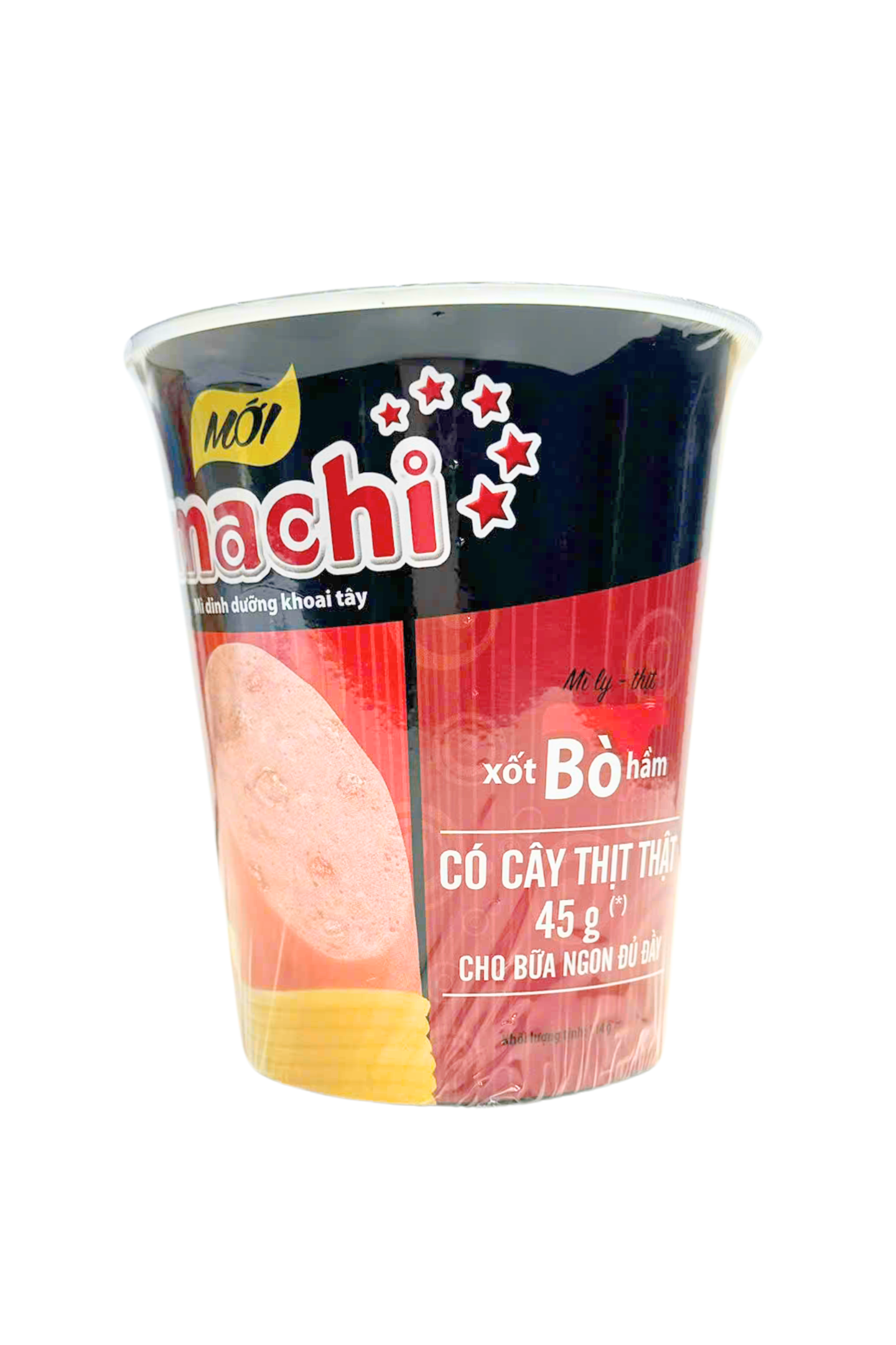 Omachi Beef Flavour with Real Sausage Cup (Mi Ly Sot Bo Ham Thit That) 116g