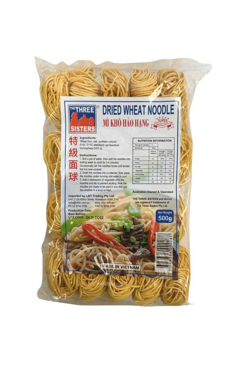 The Three Sisters High Quality Dried Wheat Noodles (Mi Hao Hang) 500g