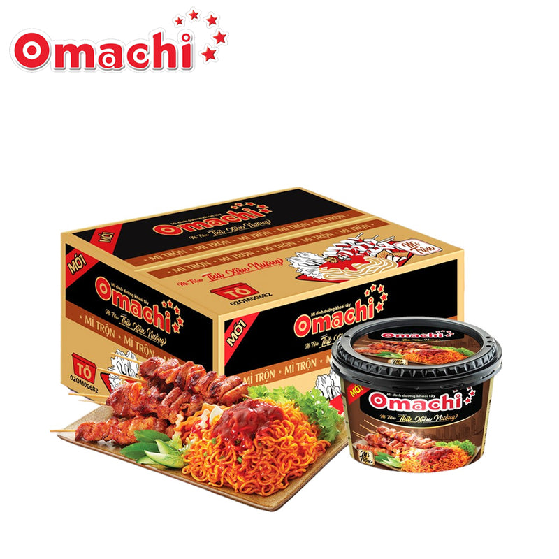 Omachi Grilled Meat Skewers Flavour Bowl (Mi Tron Thit Xien Nuong) 82g